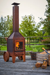 RB73 Bijuga with wheels | Corten Steel Outdoor Stove