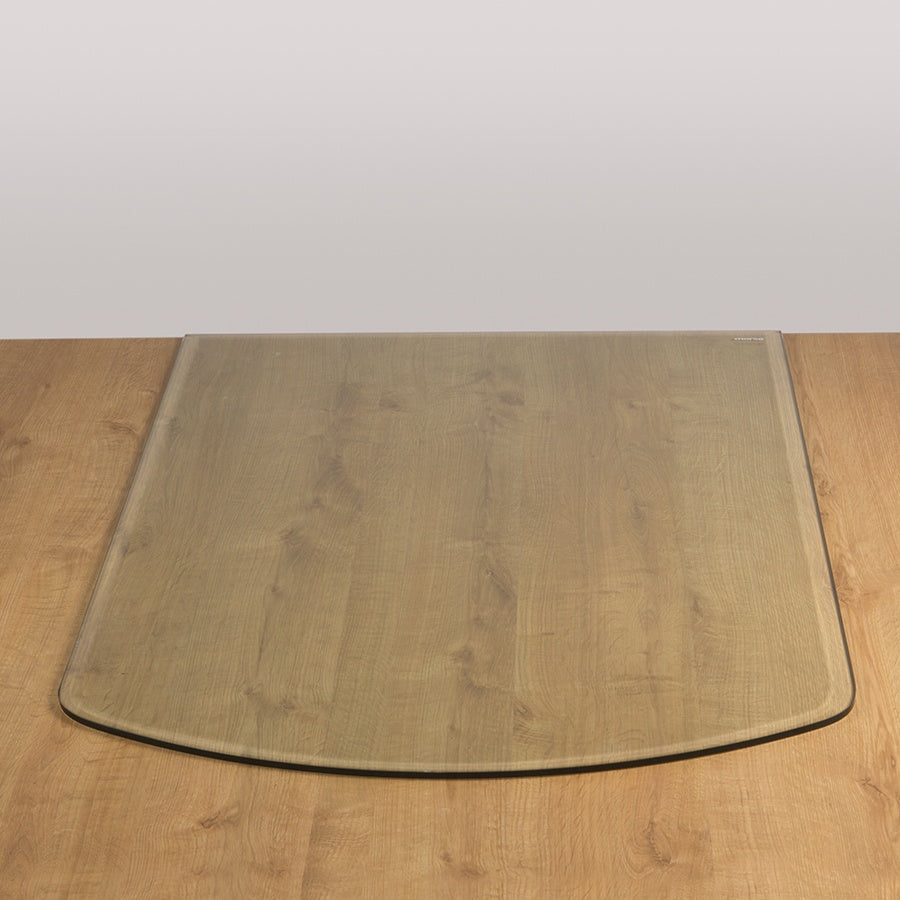 Morso - Curved Front Glass Hearth Plate - Clear
