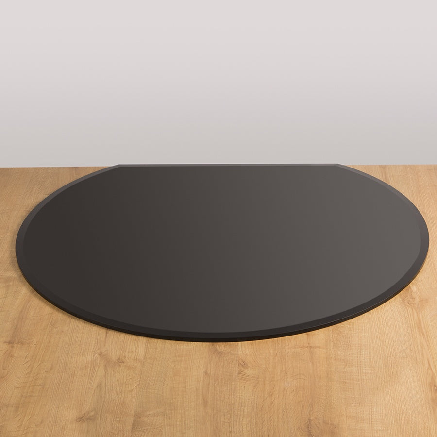 Morso - Flat Back Circle Glass Hearth Plate - Black